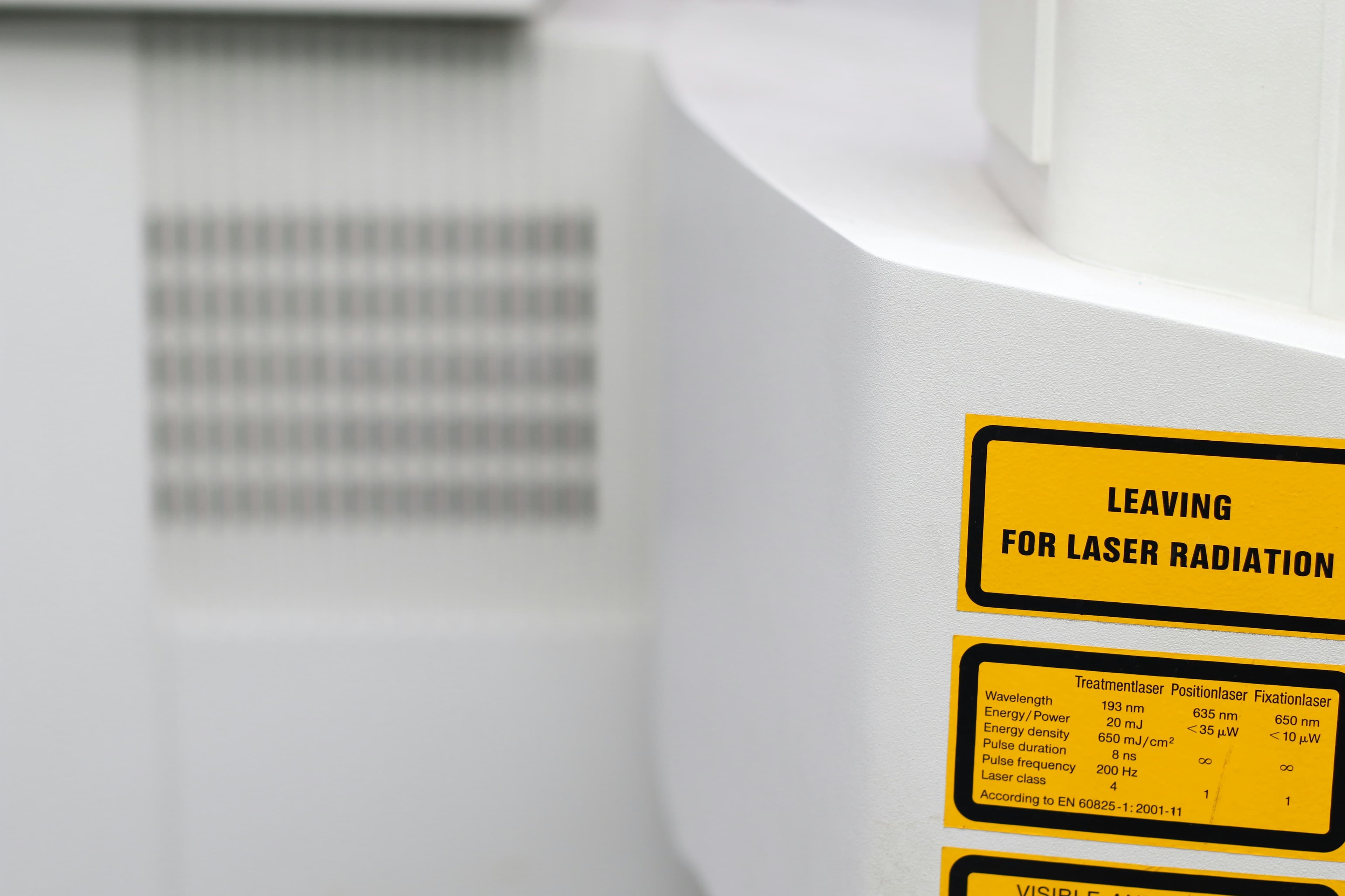 Close-up of a professional laser hair removal machine panel